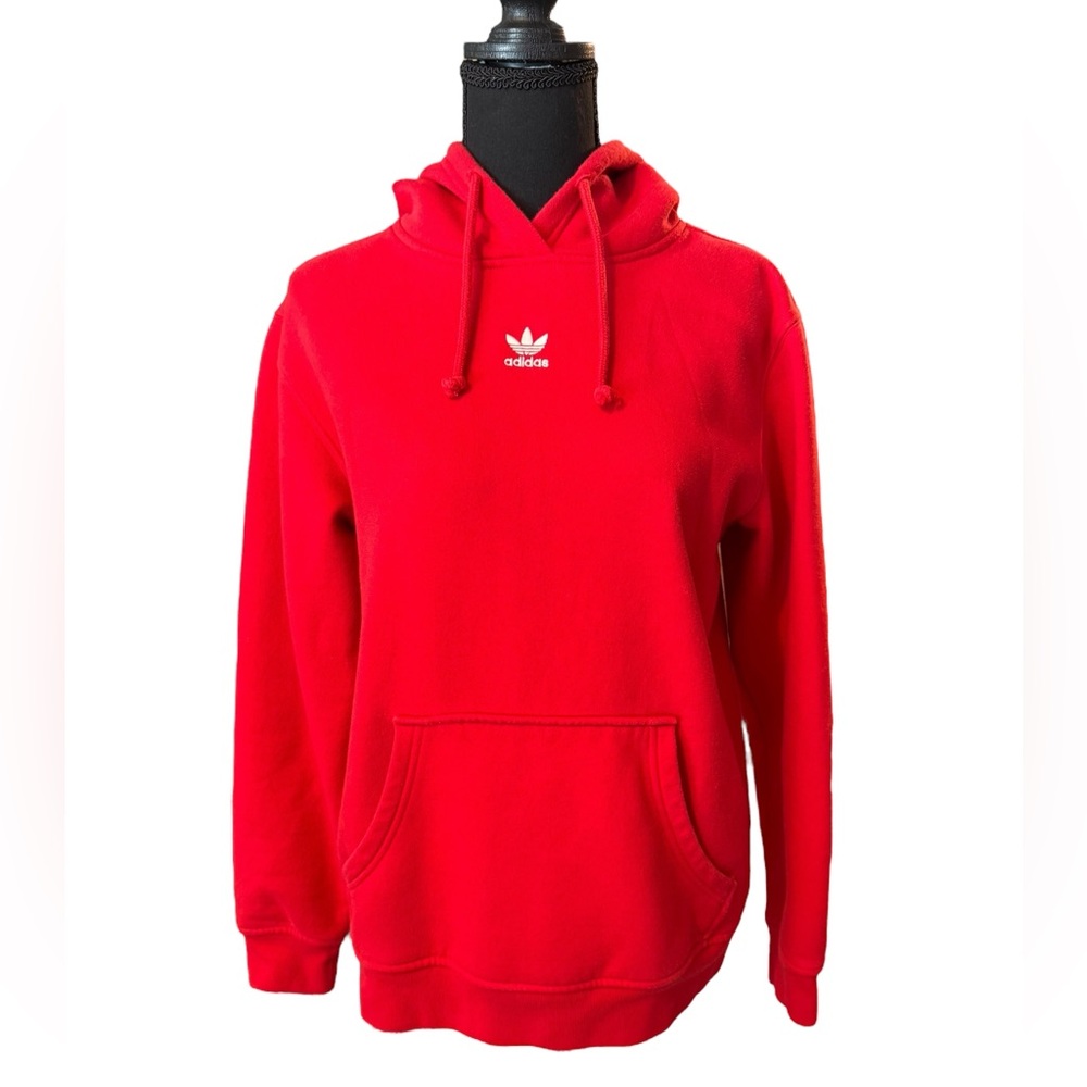 Women’s red Adidas hoodie sweatshirt size S embroidered emblem